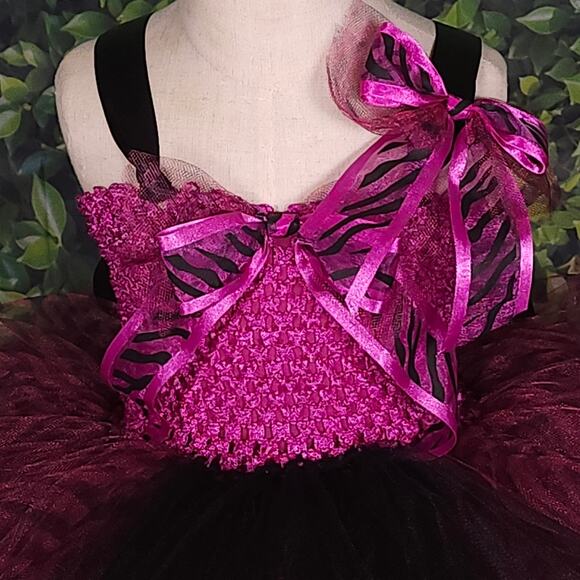 BLACK FRIDAY SALE Toddler Animal Print Tutu Dress & Hair Clip Sz.12 Mo. - 2T NWT - Picture 12 of 16